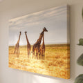 Leinwandbild Giraffenherde - Landschaftsfotografie Safari-Savanne - Moderne Innendekoration