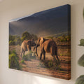 Leinwandbild Afrikanische Elefanten - Wildnis Landschaftsfotografie - Safari Wanddeko