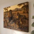 Leinwandbild Löwenfamilie - Künstlerische Fotografie Afrikanische Savanne - Haus Deko