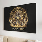 Wassermann Goldenes Sternzeichen Heilige Geometrie Leinwandbild