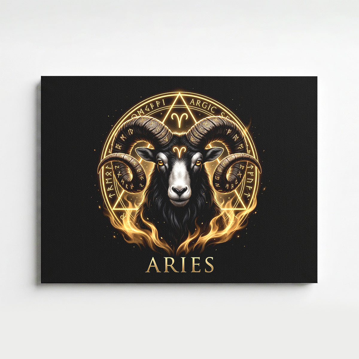 Widder Goldenes Sternzeichen Heilige Geometrie Leinwandbild