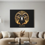 Widder Goldenes Sternzeichen Heilige Geometrie Leinwandbild