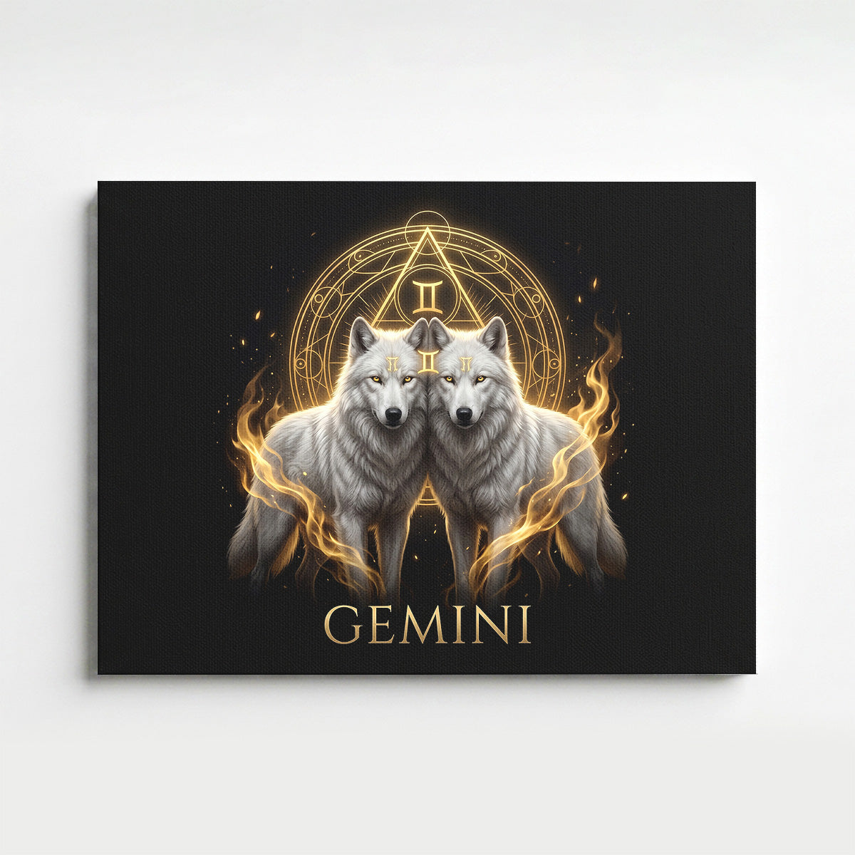 Zwillinge Goldenes Sternzeichen Heilige Geometrie Leinwandbild