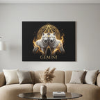 Zwillinge Goldenes Sternzeichen Heilige Geometrie Leinwandbild