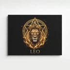 Löwe Goldenes Sternzeichen Heilige Geometrie Leinwandbild