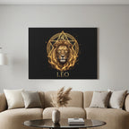 Löwe Goldenes Sternzeichen Heilige Geometrie Leinwandbild