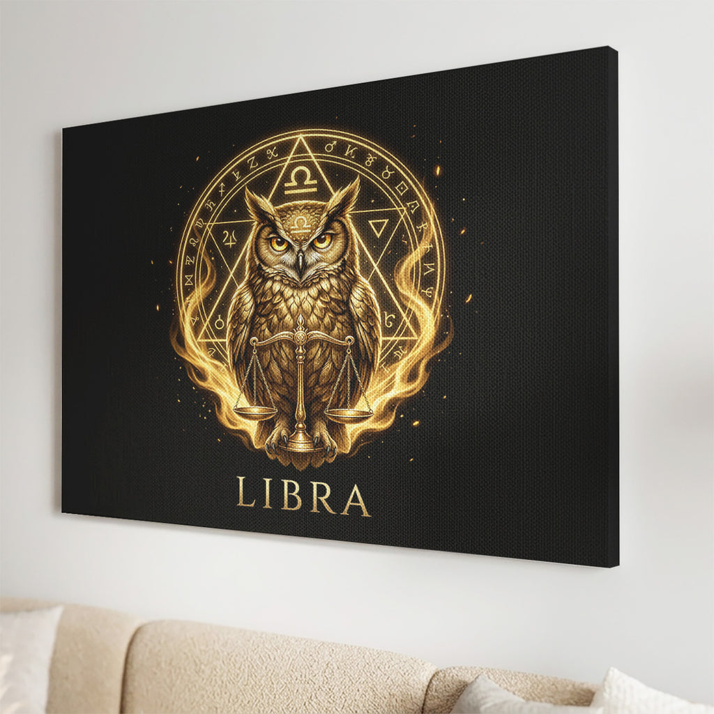 Waage Goldenes Sternzeichen Heilige Geometrie Leinwandbild