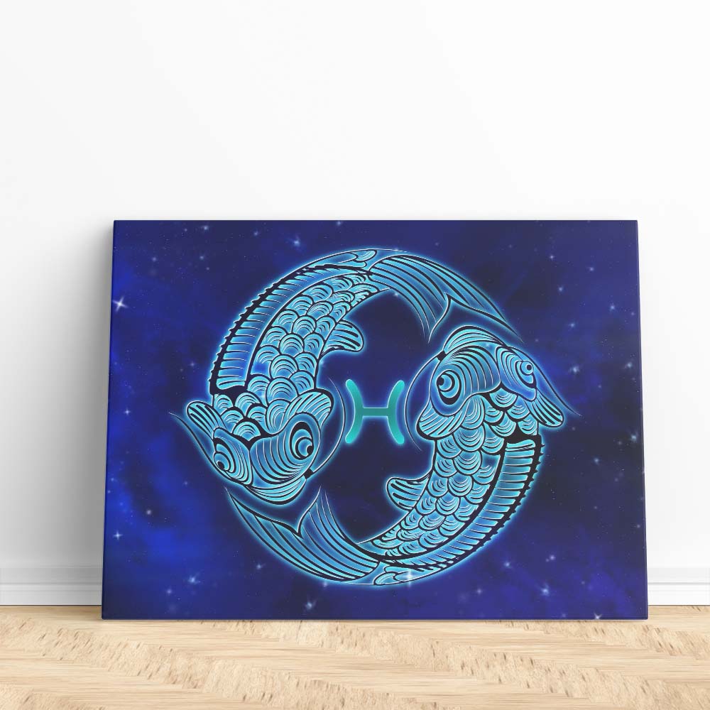 Modernes Leinwandbild Leuchtende Neon-Sternzeichen