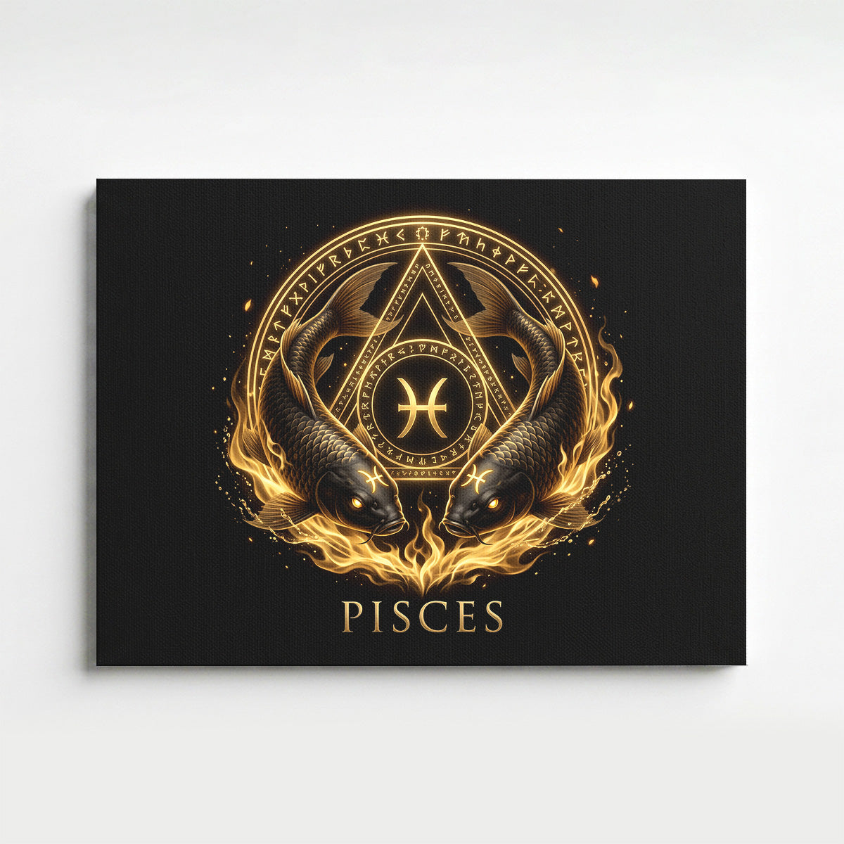Fische Goldenes Sternzeichen Heilige Geometrie Leinwandbild