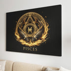 Fische Goldenes Sternzeichen Heilige Geometrie Leinwandbild