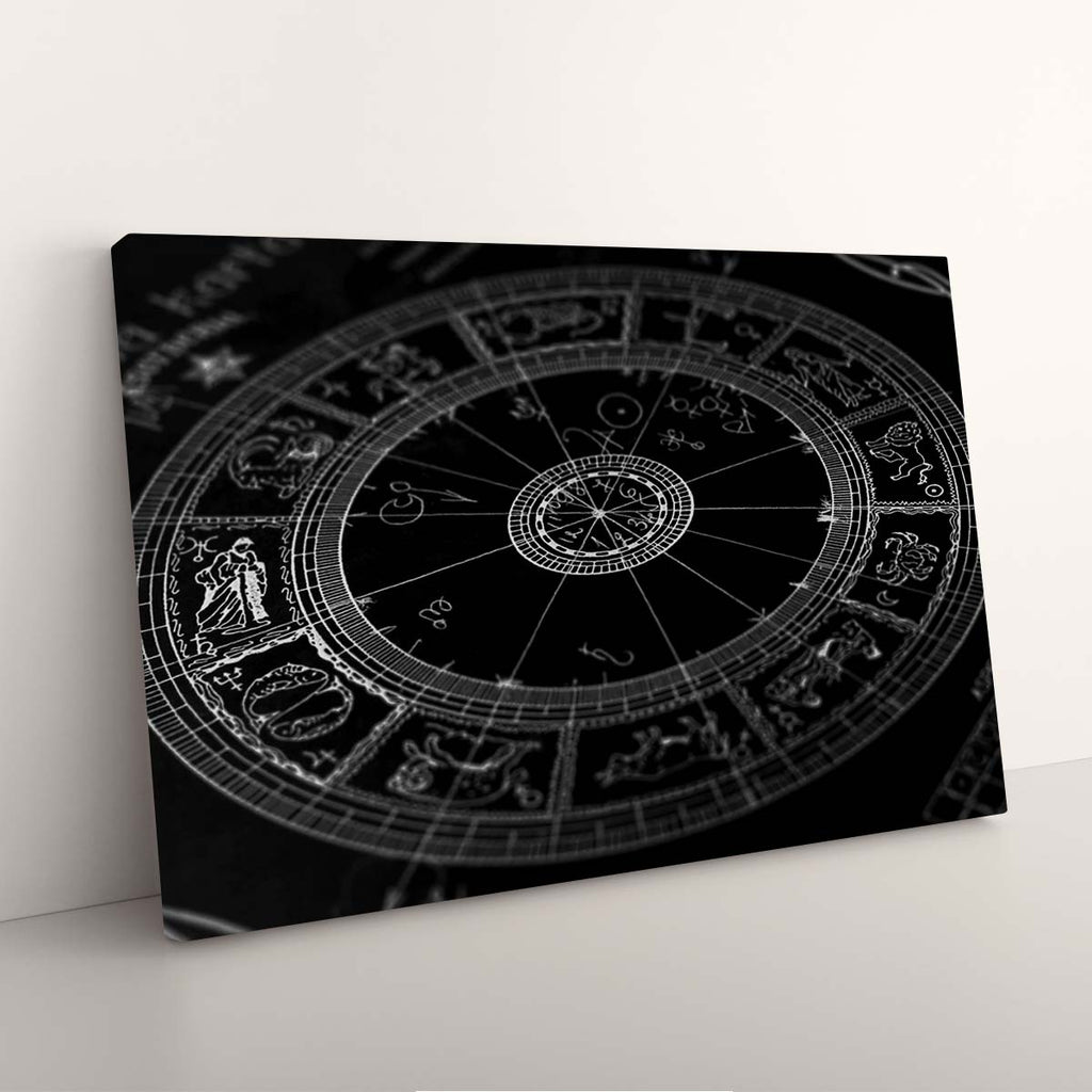 Minimalistisches Leinwandbild Sternzeichen in Schwarz-Weiß