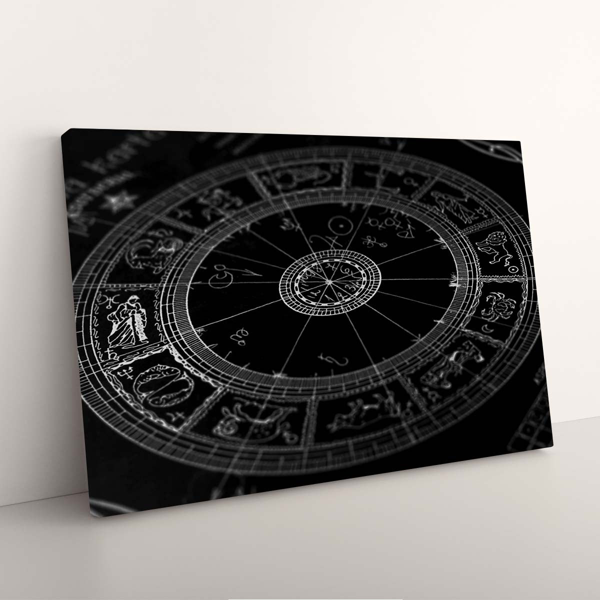 Minimalistisches Leinwandbild Sternzeichen in Schwarz-Weiß