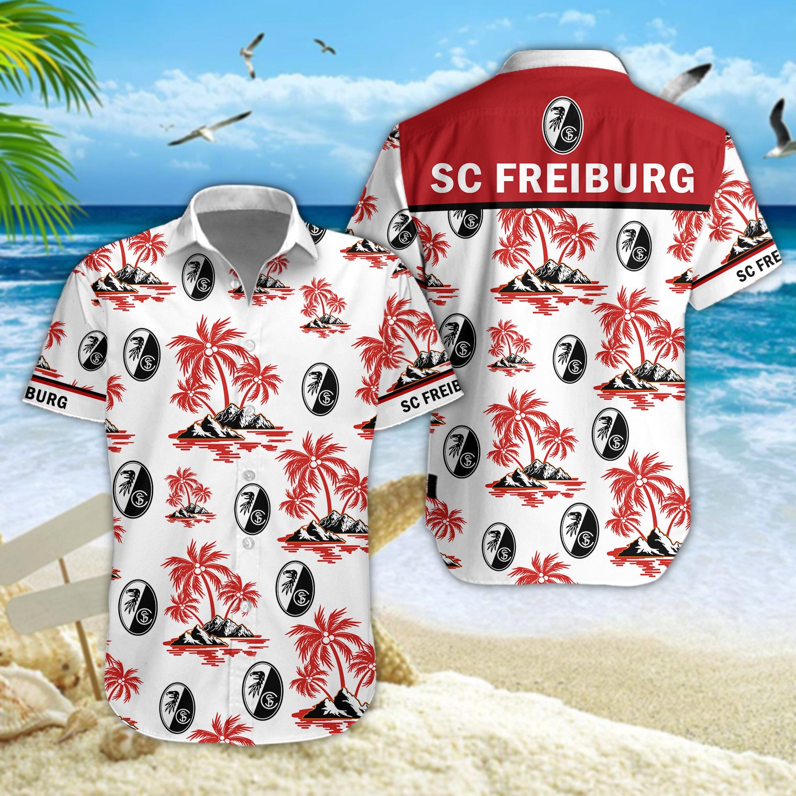 Hawaiihemd SC Freiburg II – Herren Sommerhemd Style 01