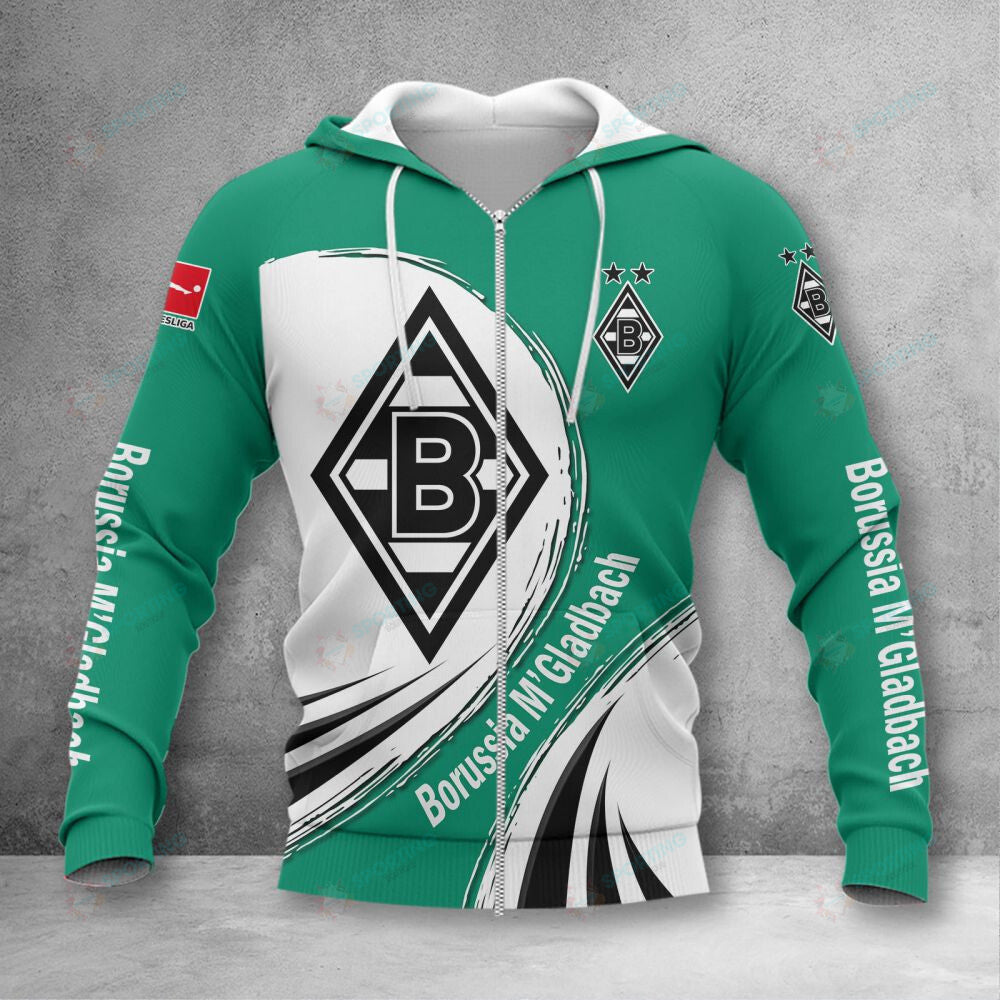 Borussia Mönchengladbach Hoodie Zip Herren | BMG Kapuzenjacke mit Reißverschluss VITA413