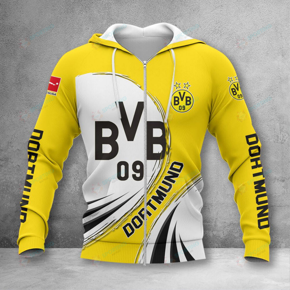 Borussia Dortmund Hoodie Zip Herren | BVB Kapuzenjacke mit Reißverschluss VITA412