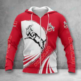 1. FC Köln Hoodie Zip Herren | Effzeh Kapuzenjacke mit Reißverschluss VITA409