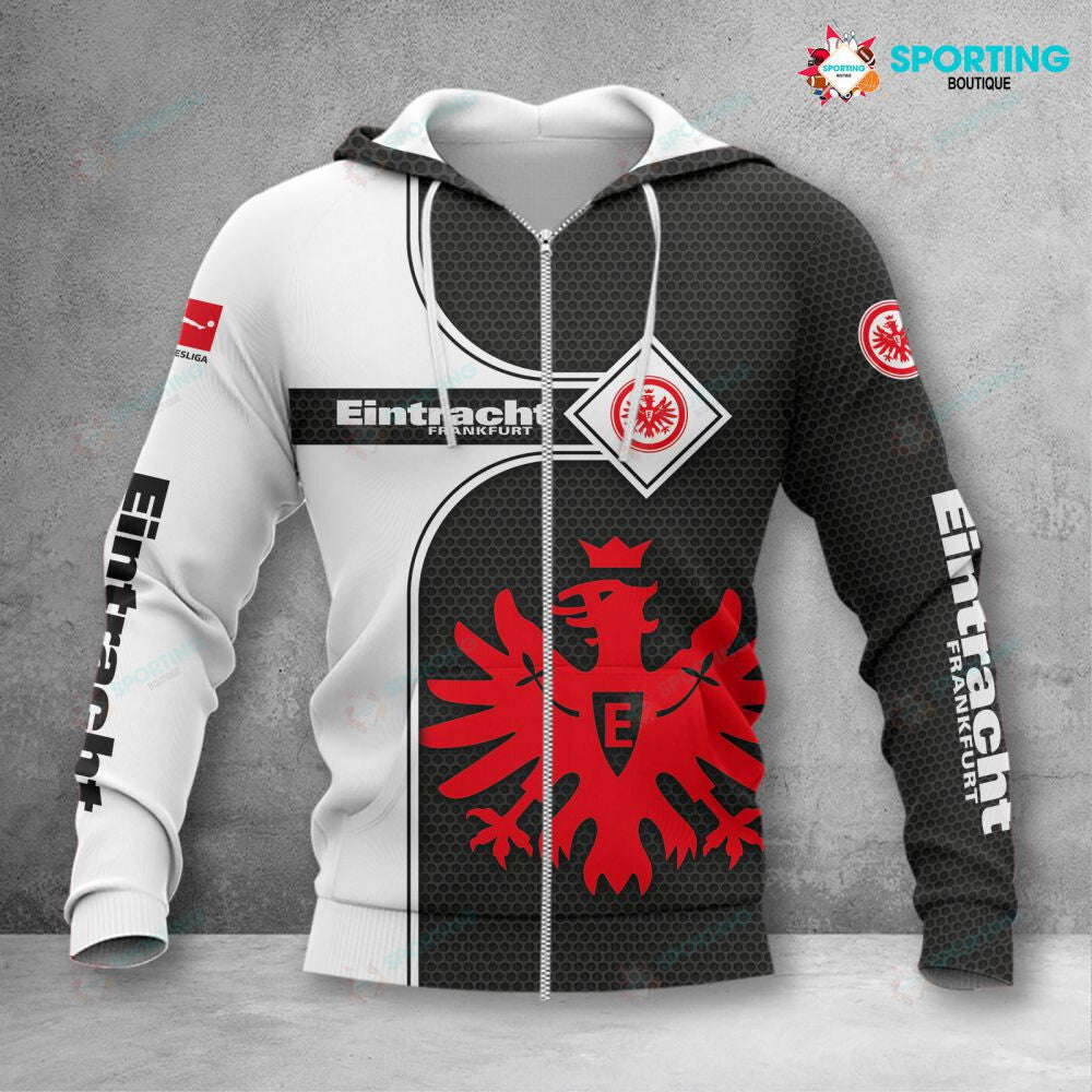 Eintracht Frankfurt Hoodie Zip Herren | SGE Kapuzenjacke mit Reißverschluss VITC3105
