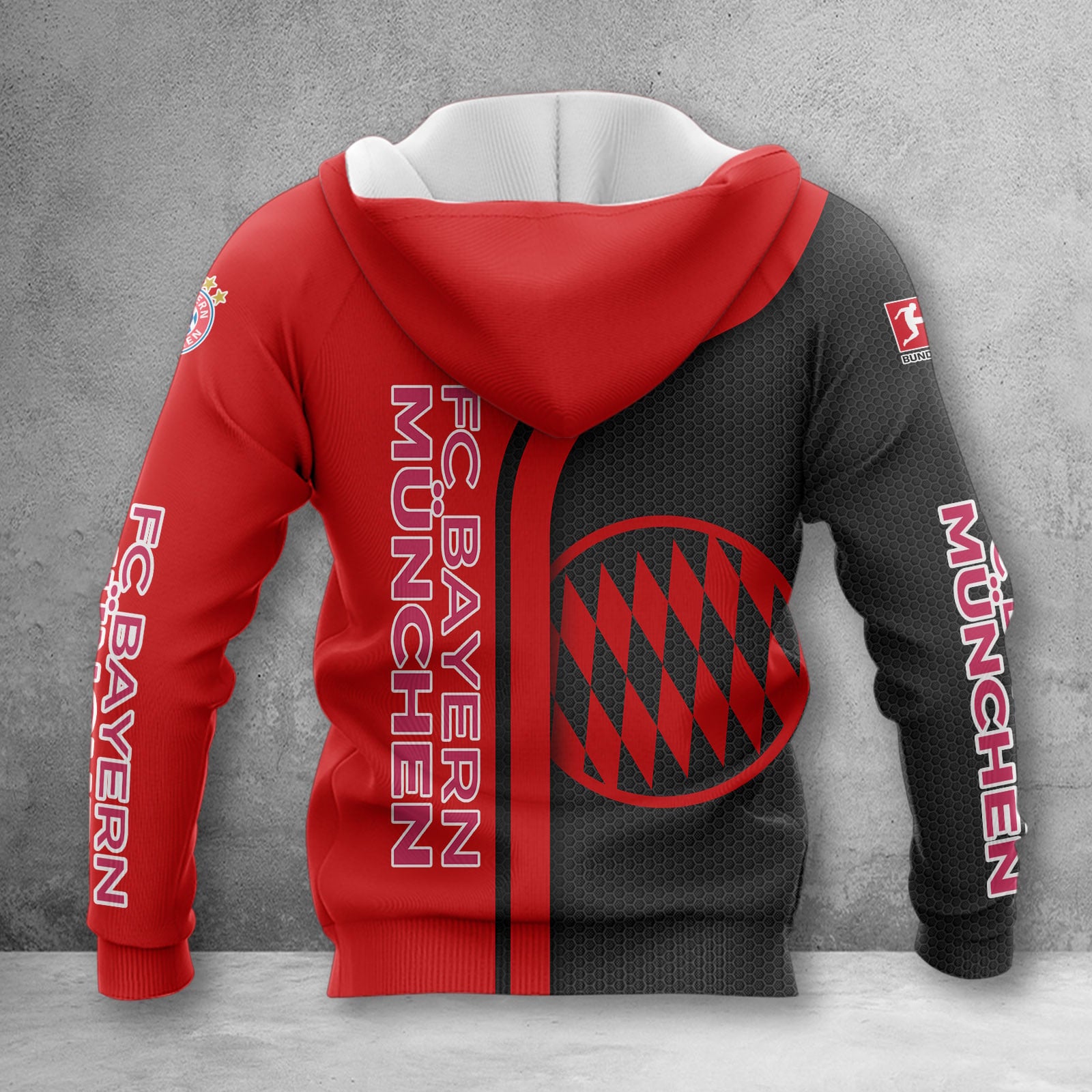 Bayern München Hoodie Zip Herren | FCB Kapuzenjacke mit Reißverschluss WINA2507 – Bild 2