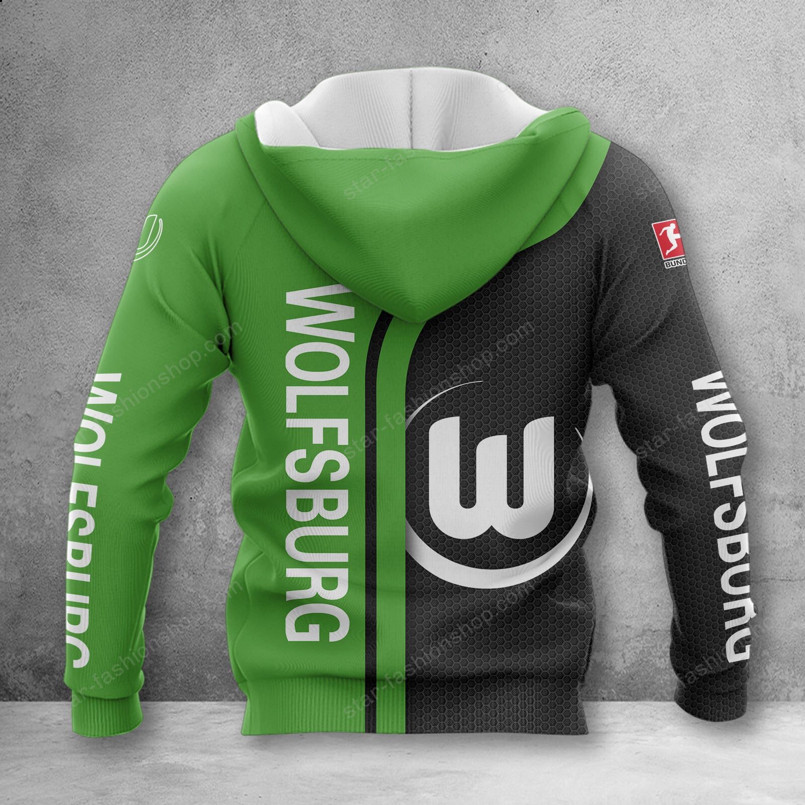 VfL Wolfsburg Hoodie Zip Herren | WOB Kapuzenjacke mit Reißverschluss WINA2516 – Bild 2