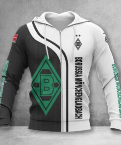 Borussia Mönchengladbach Hoodie Zip Herren | BMG Kapuzenjacke mit Reißverschluss WINA2504