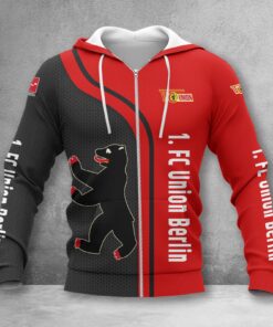 Union Berlin Hoodie Zip Herren | FCU Kapuzenjacke mit Reißverschluss WINA2513