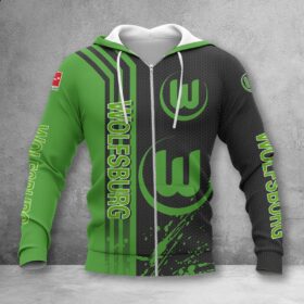 VfL Wolfsburg Hoodie Zip Herren | WOB Kapuzenjacke mit Reißverschluss WINA2757