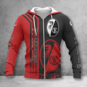 SC Freiburg Hoodie Zip Herren | SCF Kapuzenjacke mit Reißverschluss WINA2751