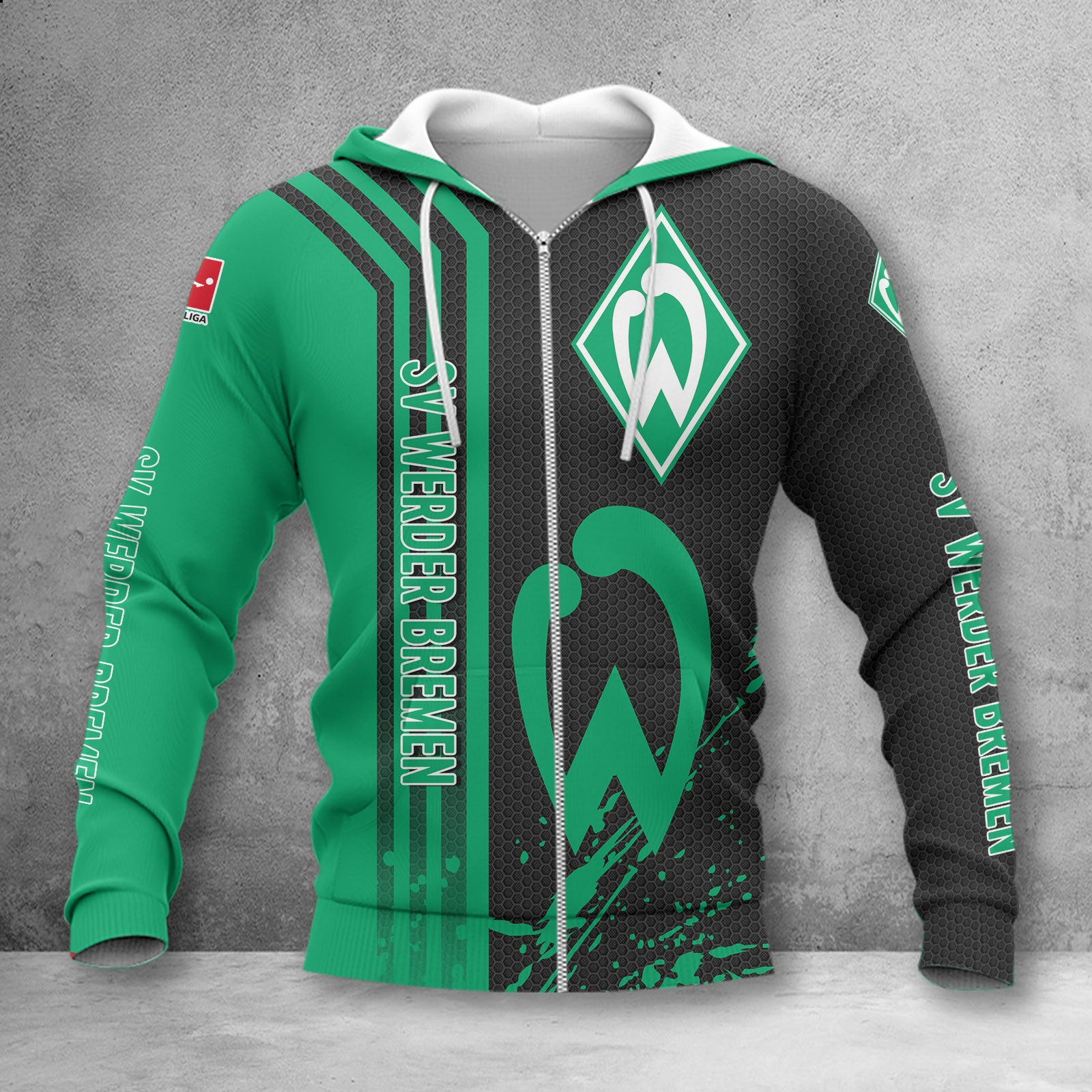 Werder Bremen Hoodie Zip Herren | SVW Kapuzenjacke mit Reißverschluss WINA2758