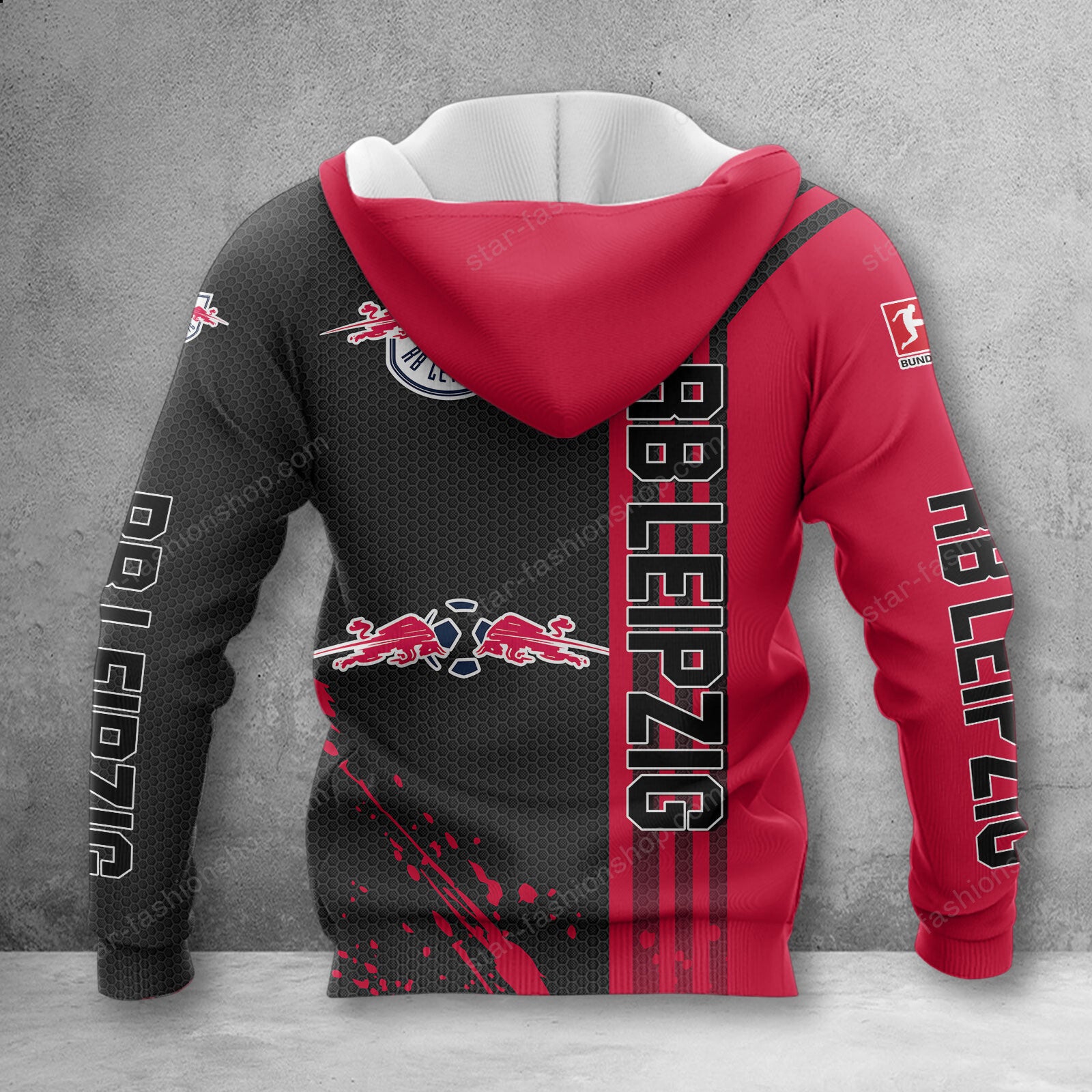 RB Leipzig Hoodie Zip Herren | RBL Kapuzenjacke mit Reißverschluss WINA2750 – Bild 2