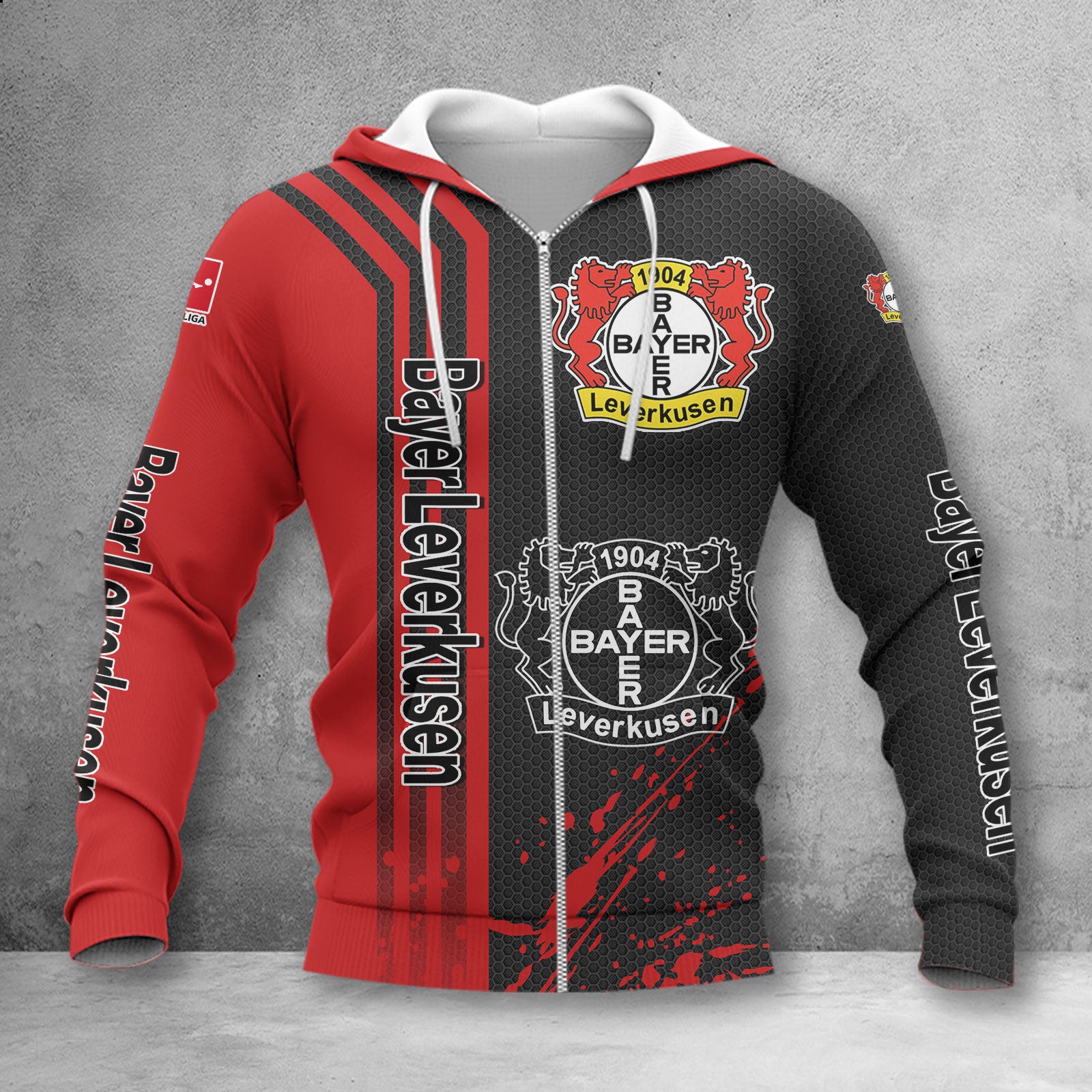 Bayer 04 Leverkusen Hoodie Zip Herren | B04 Kapuzenjacke mit Reißverschluss WINA2743