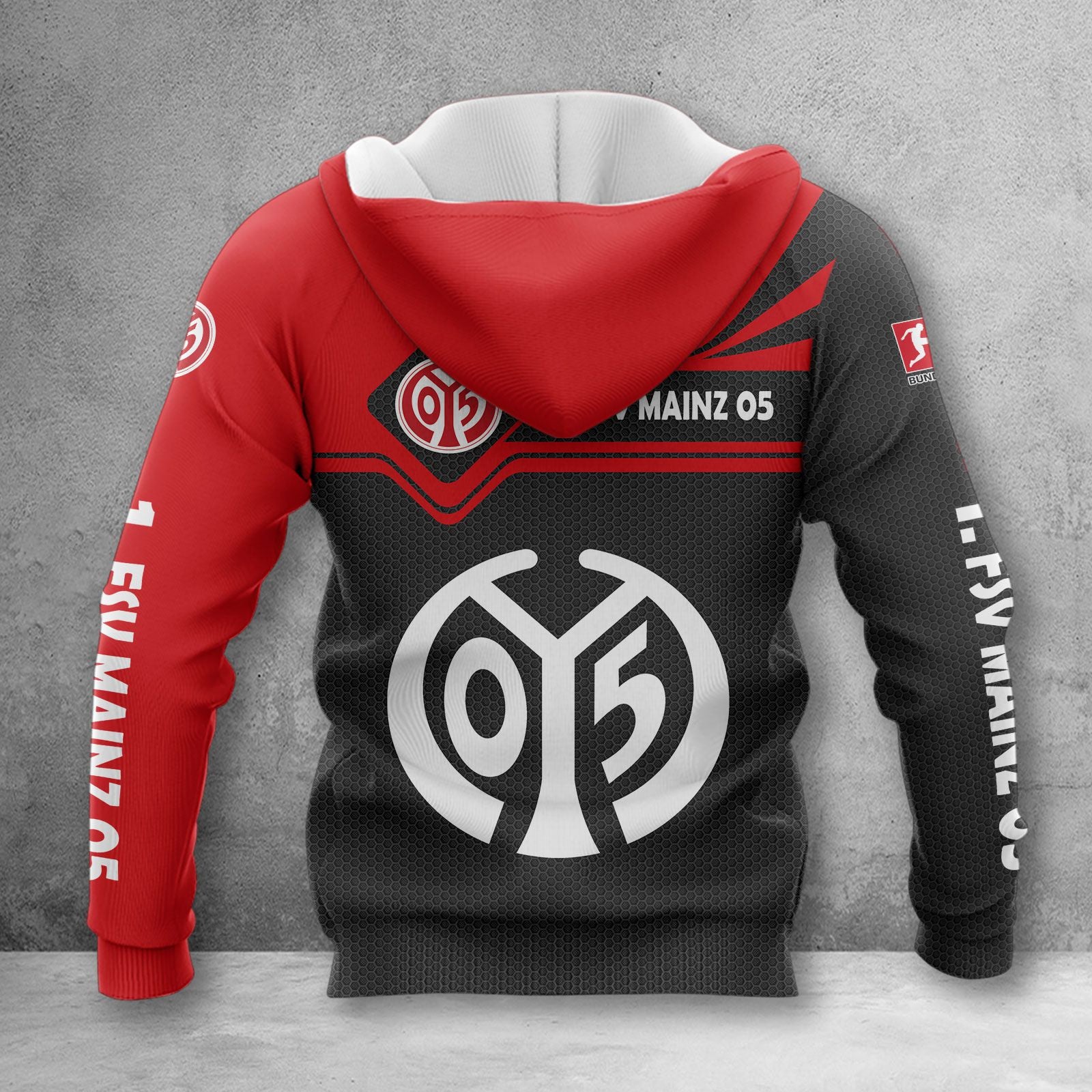 1. FSV Mainz 05 Hoodie Zip Herren | Mainz 05 Kapuzenjacke mit Reißverschluss WINA3155 – Bild 2
