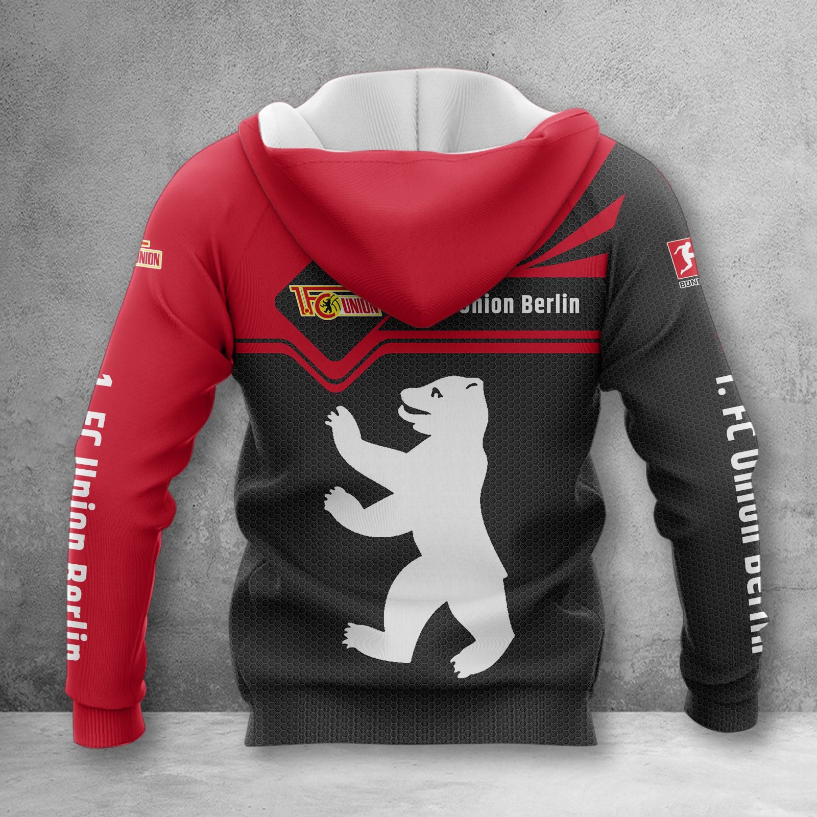 Union Berlin Hoodie Zip Herren | FCU Kapuzenjacke mit Reißverschluss WINA3167 – Bild 2