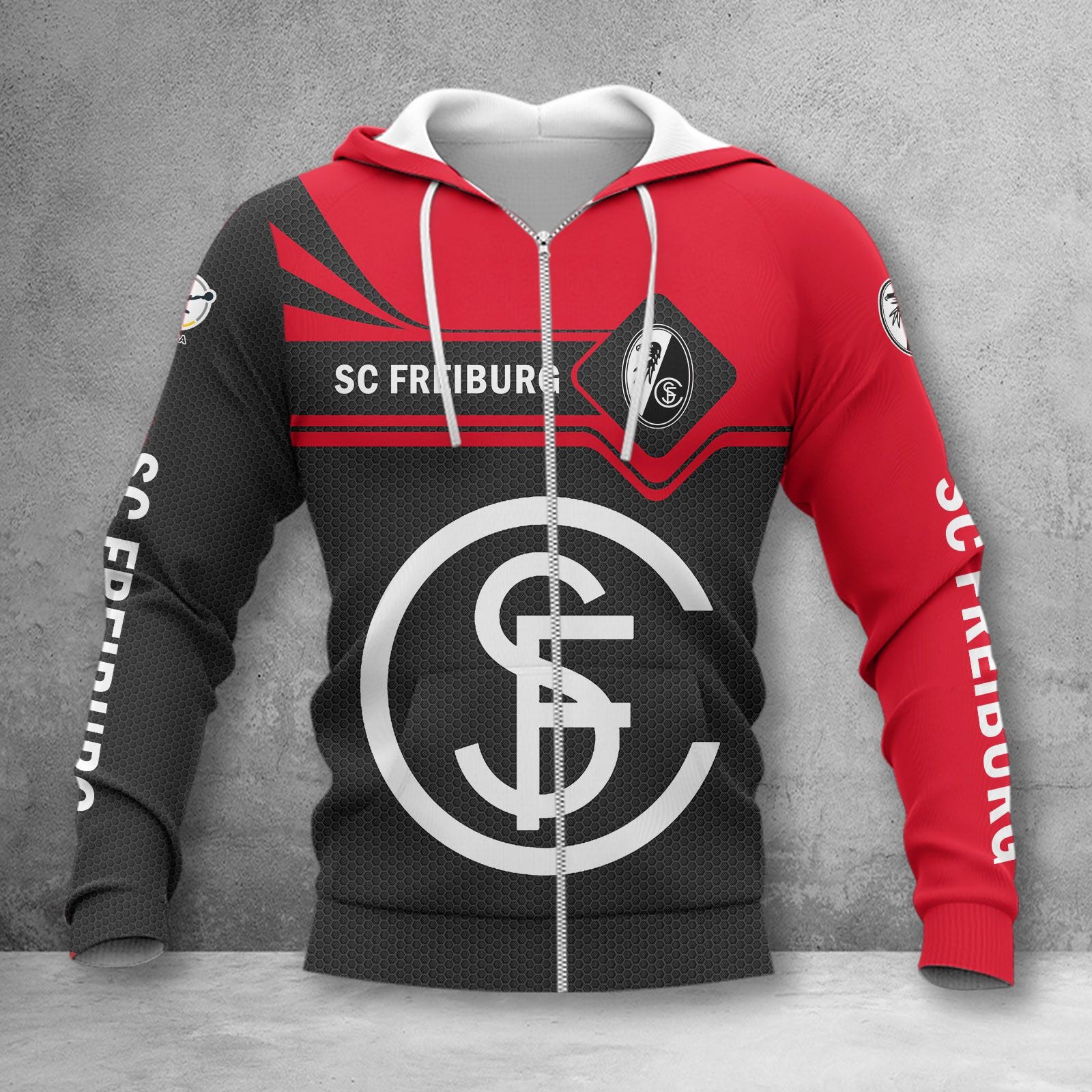 SC Freiburg II Hoodie Zip Herren | SCF II Kapuzenjacke mit Reißverschluss WINA3200