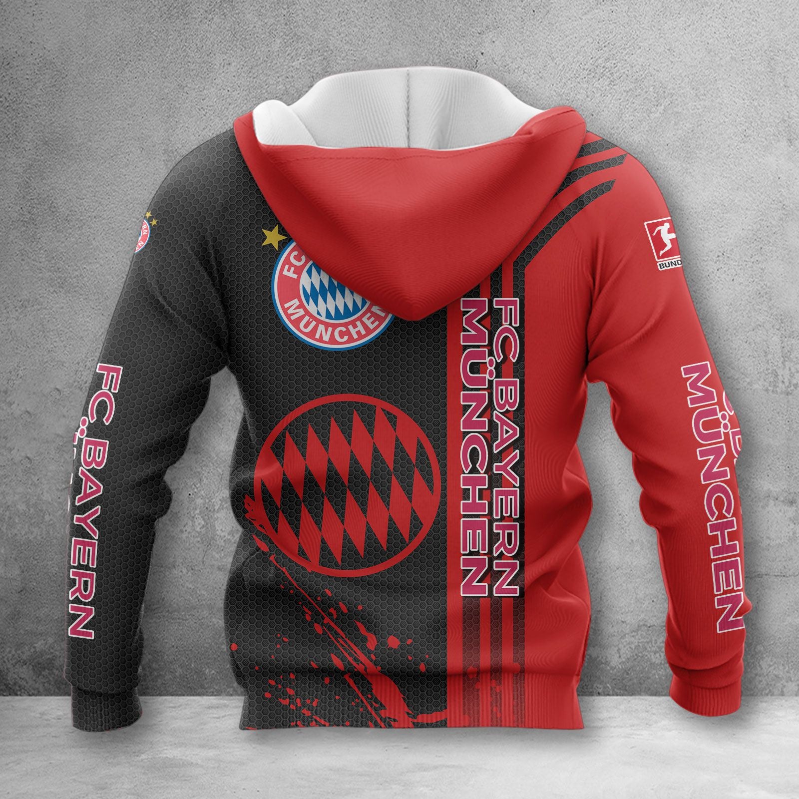 Bayern München Hoodie Herren | FCB Kapuzenpullover WINA3219 – Bild 2