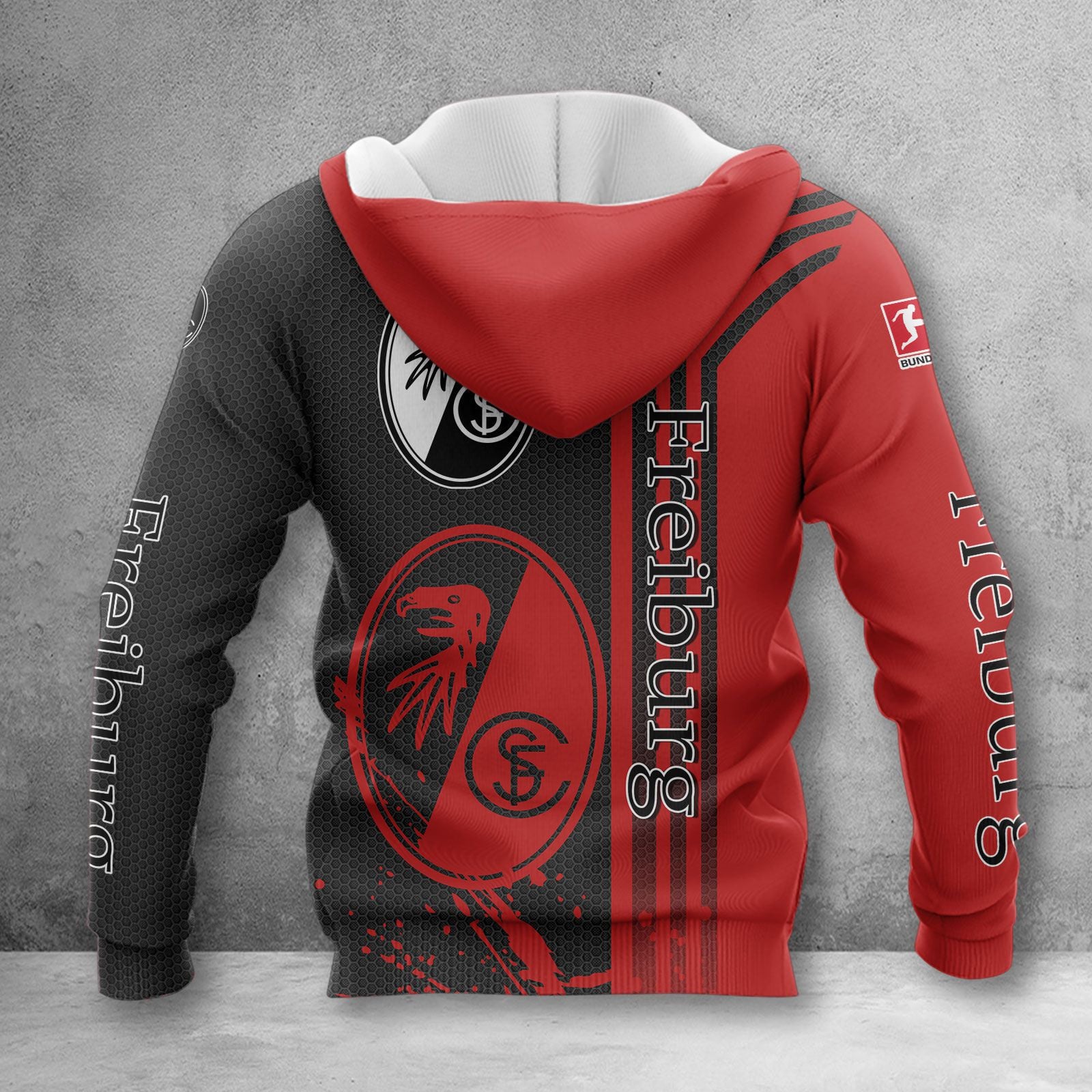SC Freiburg Hoodie Zip Herren | SCF Kapuzenjacke mit Reißverschluss WINA3222 – Bild 2