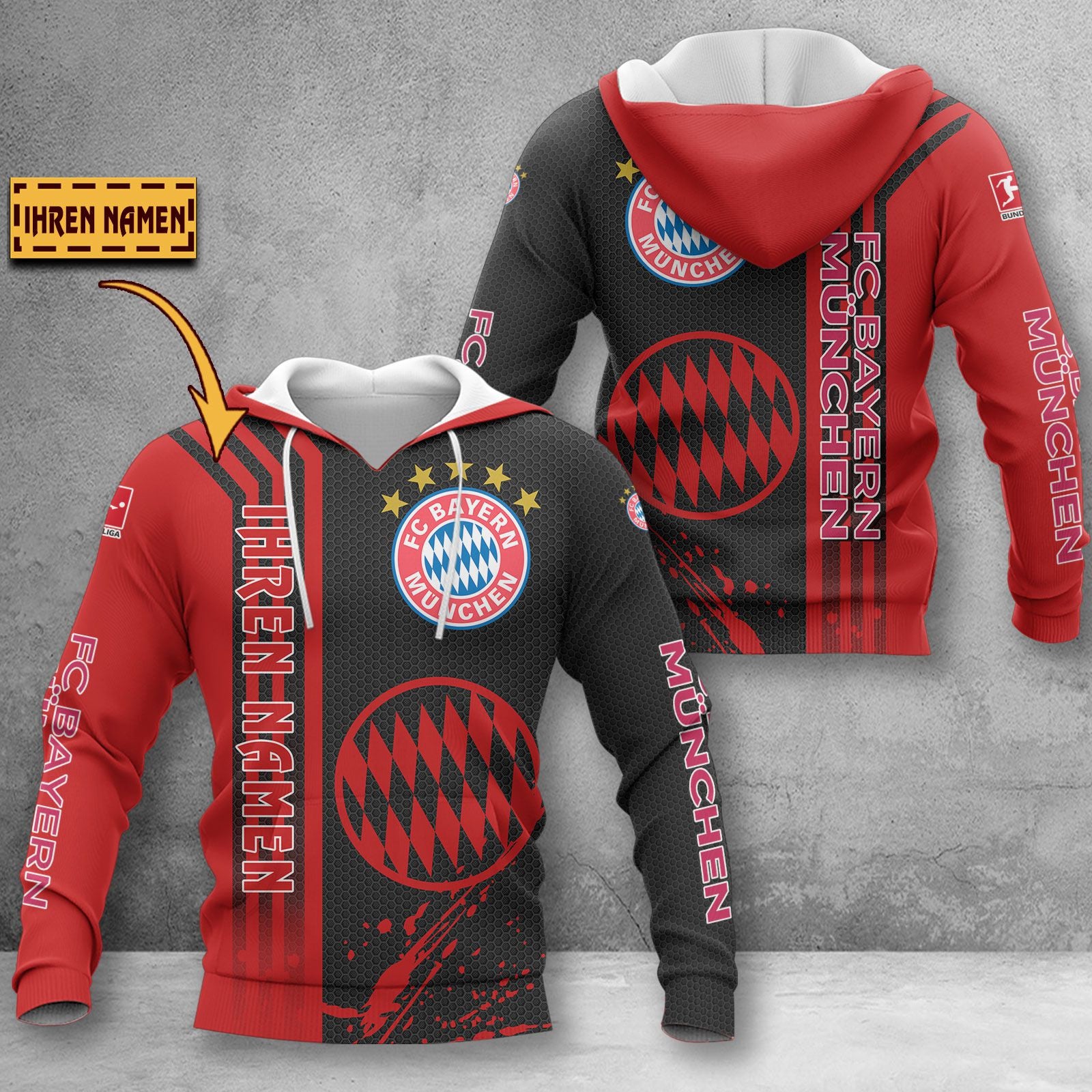 Bayern München Hoodie Herren | FCB Kapuzenpullover WINA3219
