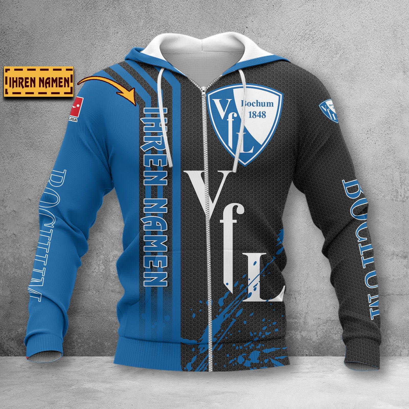 VfL Bochum Hoodie Zip Herren | VfL Kapuzenjacke mit Reißverschluss WINA3227