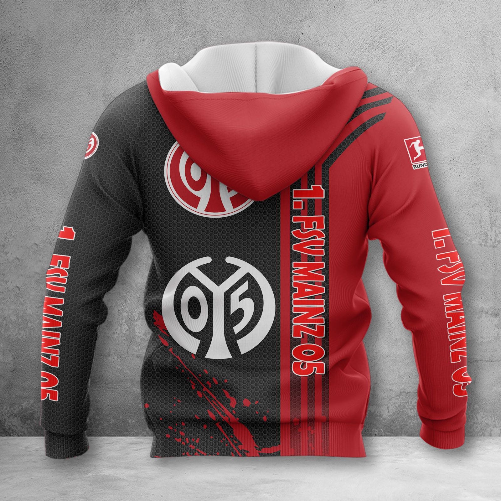 1. FSV Mainz 05 Hoodie Zip Herren | Mainz 05 Kapuzenjacke mit Reißverschluss WINA3213 – Bild 2