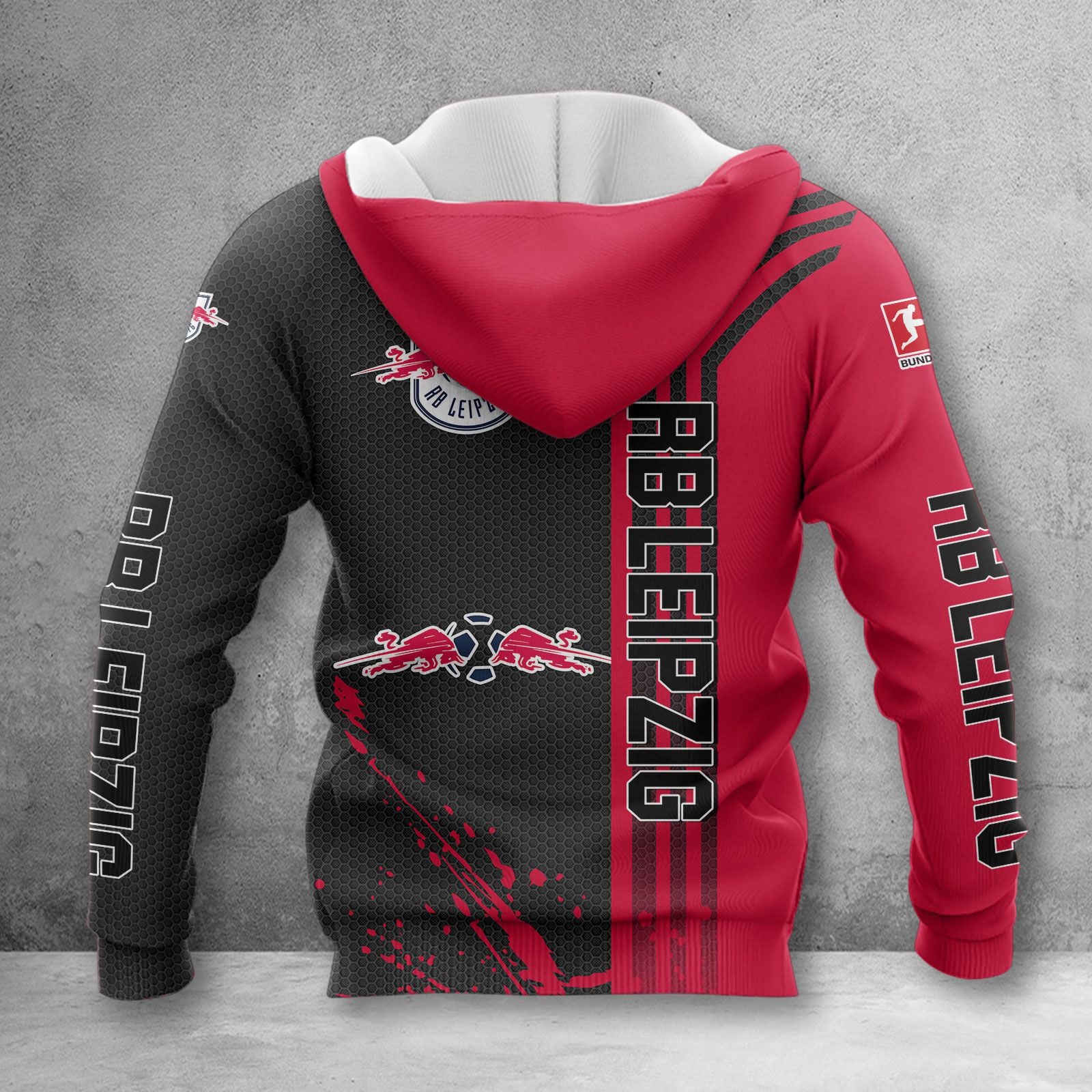 RB Leipzig Hoodie Zip Herren | RBL Kapuzenjacke mit Reißverschluss WINA3221 – Bild 2