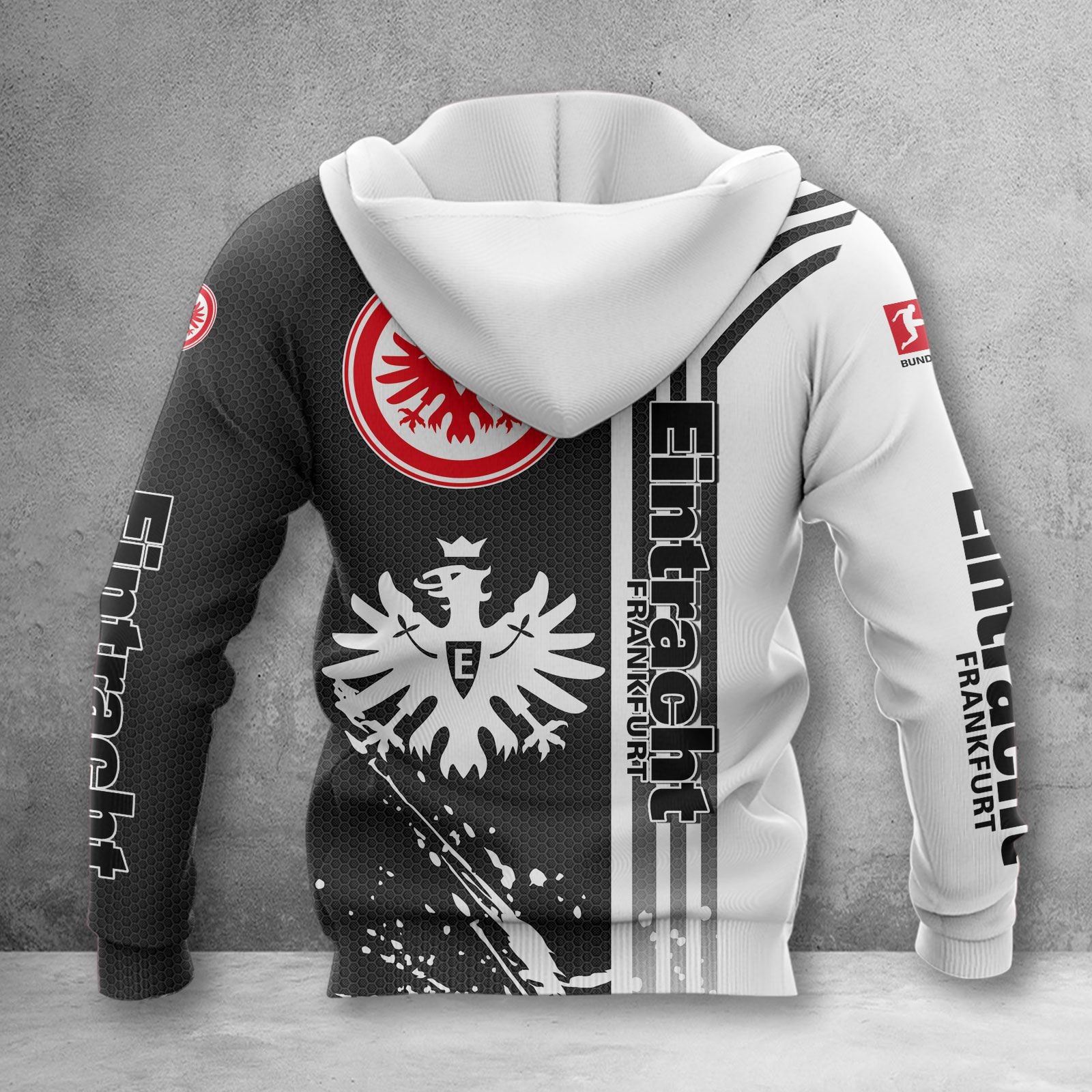 Eintracht Frankfurt Hoodie Zip Herren | SGE Kapuzenjacke mit Reißverschluss WINA3217 – Bild 2