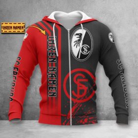SC Freiburg II Hoodie Zip Herren | SCF II Kapuzenjacke mit Reißverschluss WINA3258