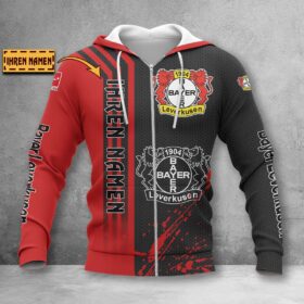 Bayer 04 Leverkusen Hoodie Zip Herren | B04 Kapuzenjacke mit Reißverschluss WINA3214