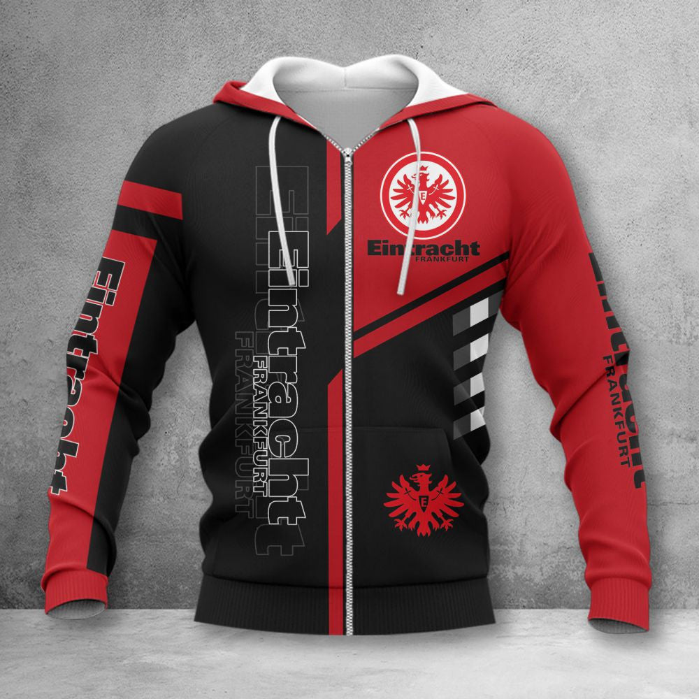 Eintracht Frankfurt Hoodie Zip Herren | SGE Kapuzenjacke mit Reißverschluss WINA3528