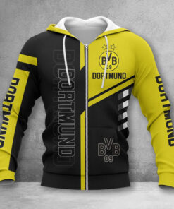 Borussia Dortmund Hoodie Zip Herren | BVB Kapuzenjacke mit Reißverschluss WINA3526