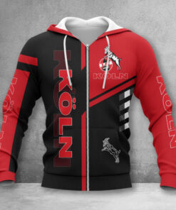 1. FC Köln Hoodie Zip Herren | Effzeh Kapuzenjacke mit Reißverschluss WINA3523