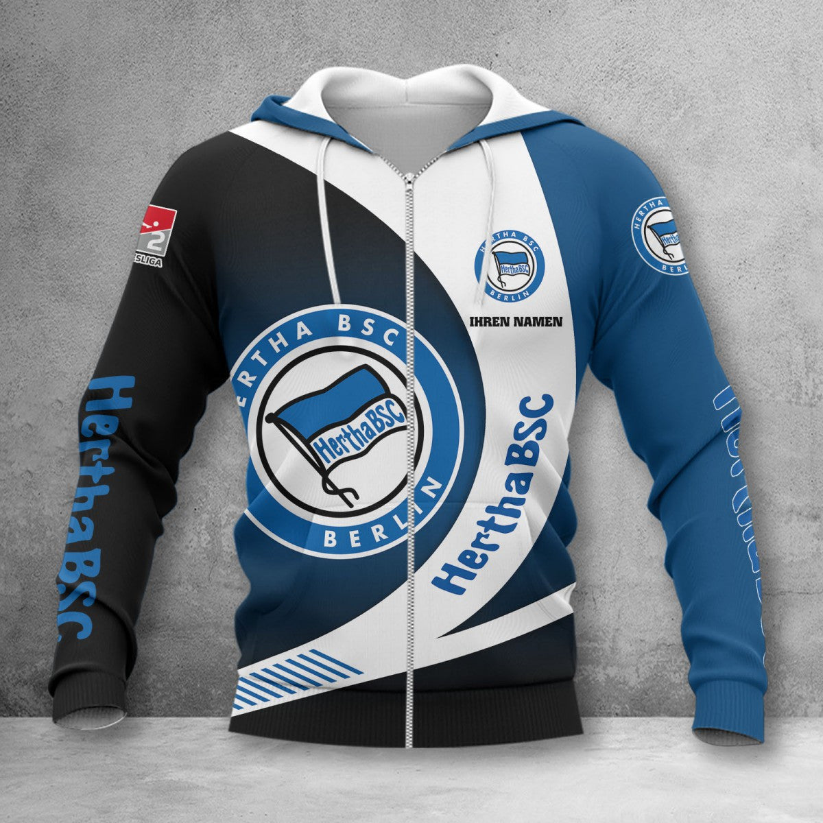 Hertha BSC Hoodie Zip Herren | Hertha Kapuzenjacke mit Reißverschluss WINA11459
