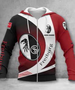 SC Freiburg Hoodie Zip Herren | SCF Kapuzenjacke mit Reißverschluss WINA11461