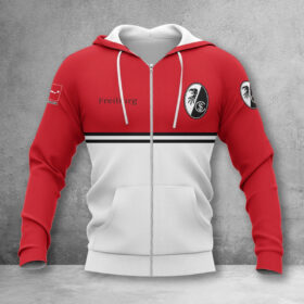 SC Freiburg Hoodie Zip Herren | SCF Kapuzenjacke mit Reißverschluss WINA11843