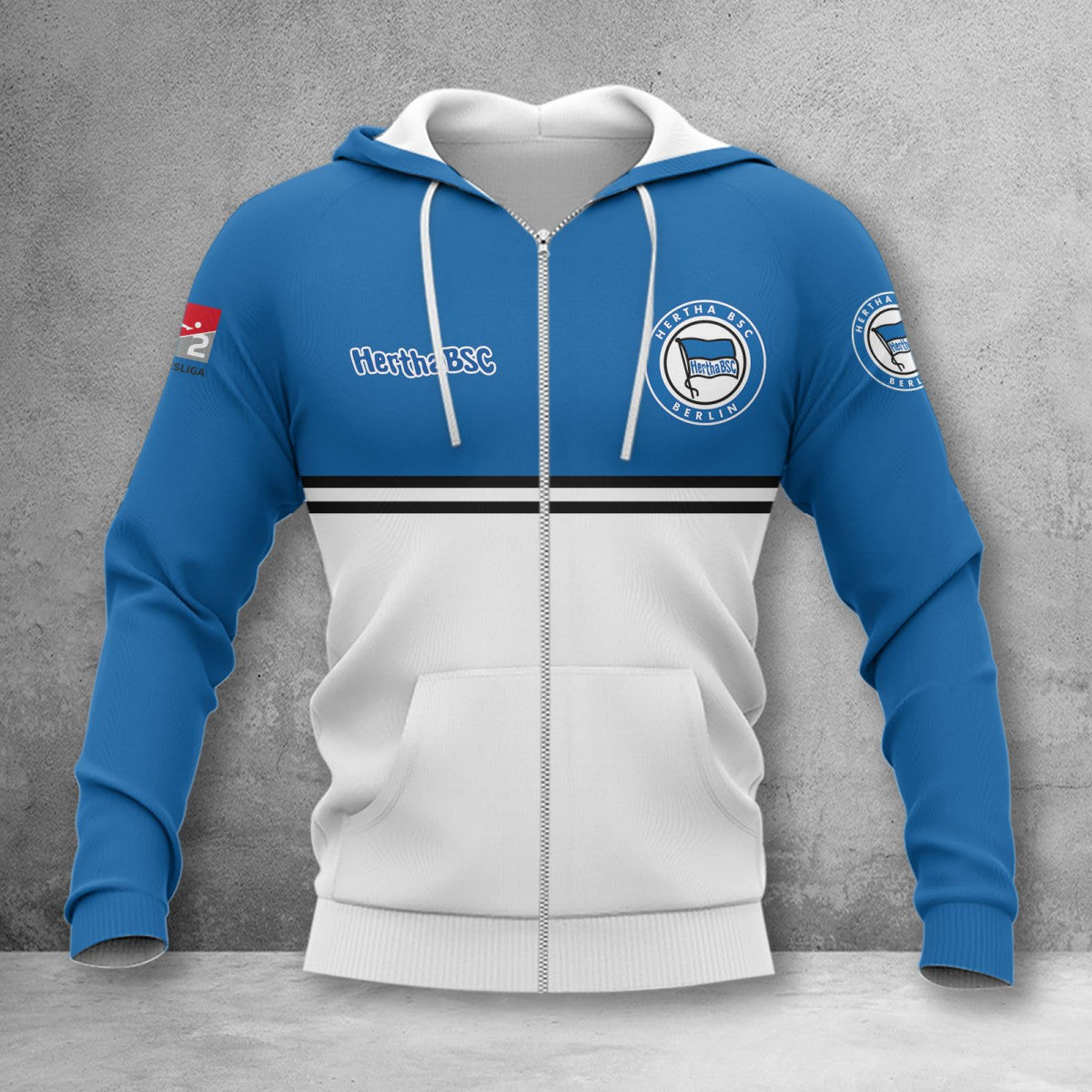 Hertha BSC Hoodie Zip Herren | Hertha Kapuzenjacke mit Reißverschluss WINA11841