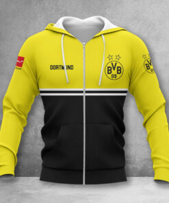 Borussia Dortmund Hoodie Zip Herren | BVB Kapuzenjacke mit Reißverschluss WINA11836